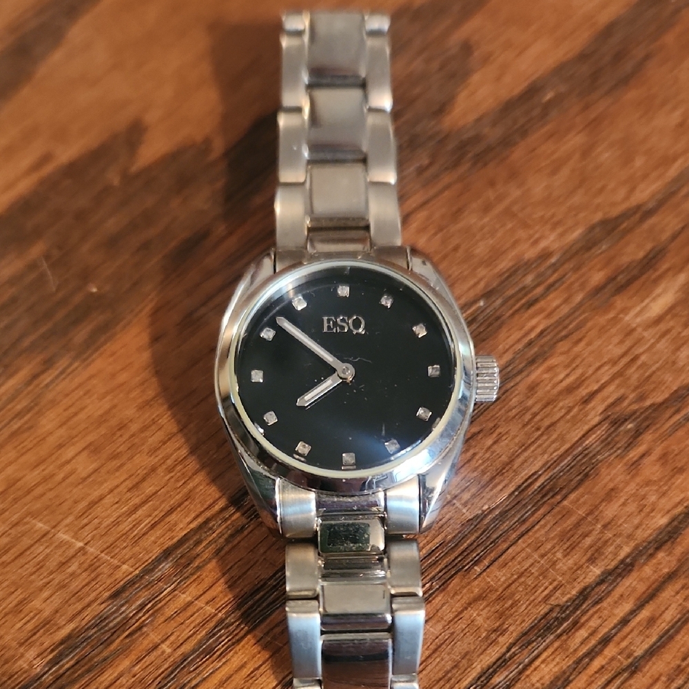 Silver and Black ESQ watch